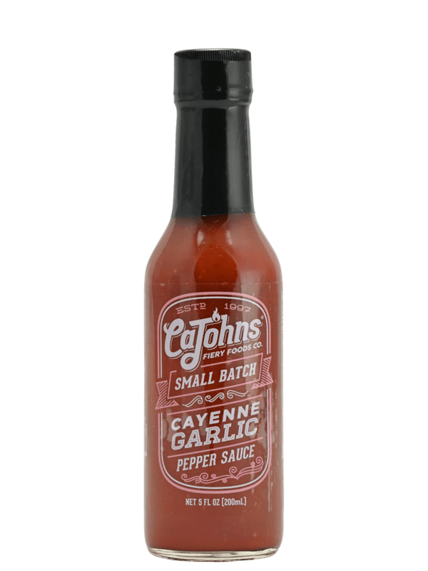 Hot Sauce CaJohns Small Batch Classic Cayenne Garlic 5 oz Heat 3 $8.48