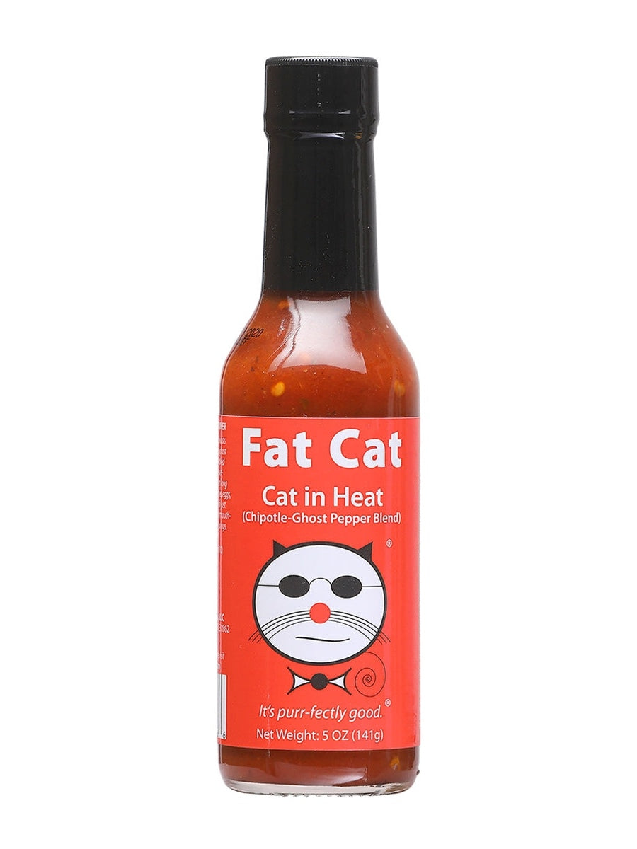 Hot Sauce Fat Cat in Heat Chipotle Ghost pepper Blend 5 oz Heat 10 $7.