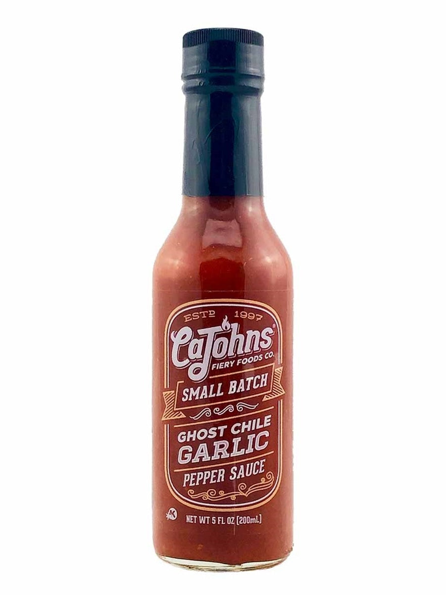 Hot Sauce CaJohns Small Batch Garlic Ghost Chile 5 oz Heat 8 $8.98