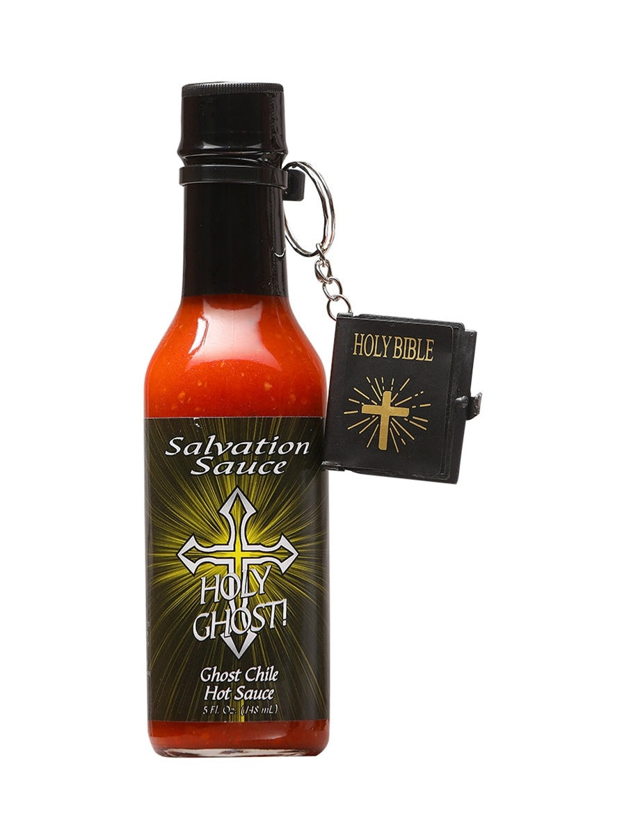 Hot Sauce Salvation Sauce Holy Ghost Ghost Chile with Mini Bible Keyri