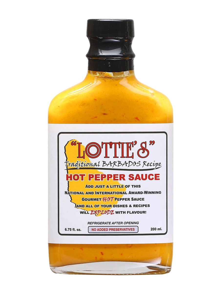 Hot Sauce Lotties Traditional Barbados 6.75 oz Flask Yellow Heat 7 $10