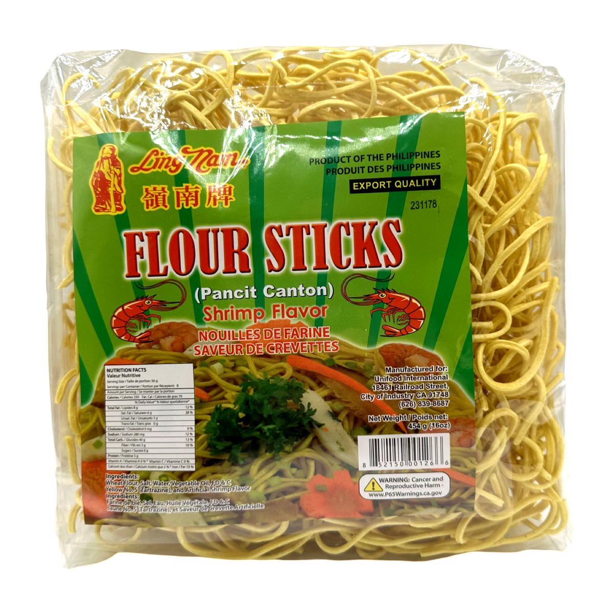 Ling Nam - Flour Sticks (Pancit Canton) Shrimp Flavor - 16 OZ