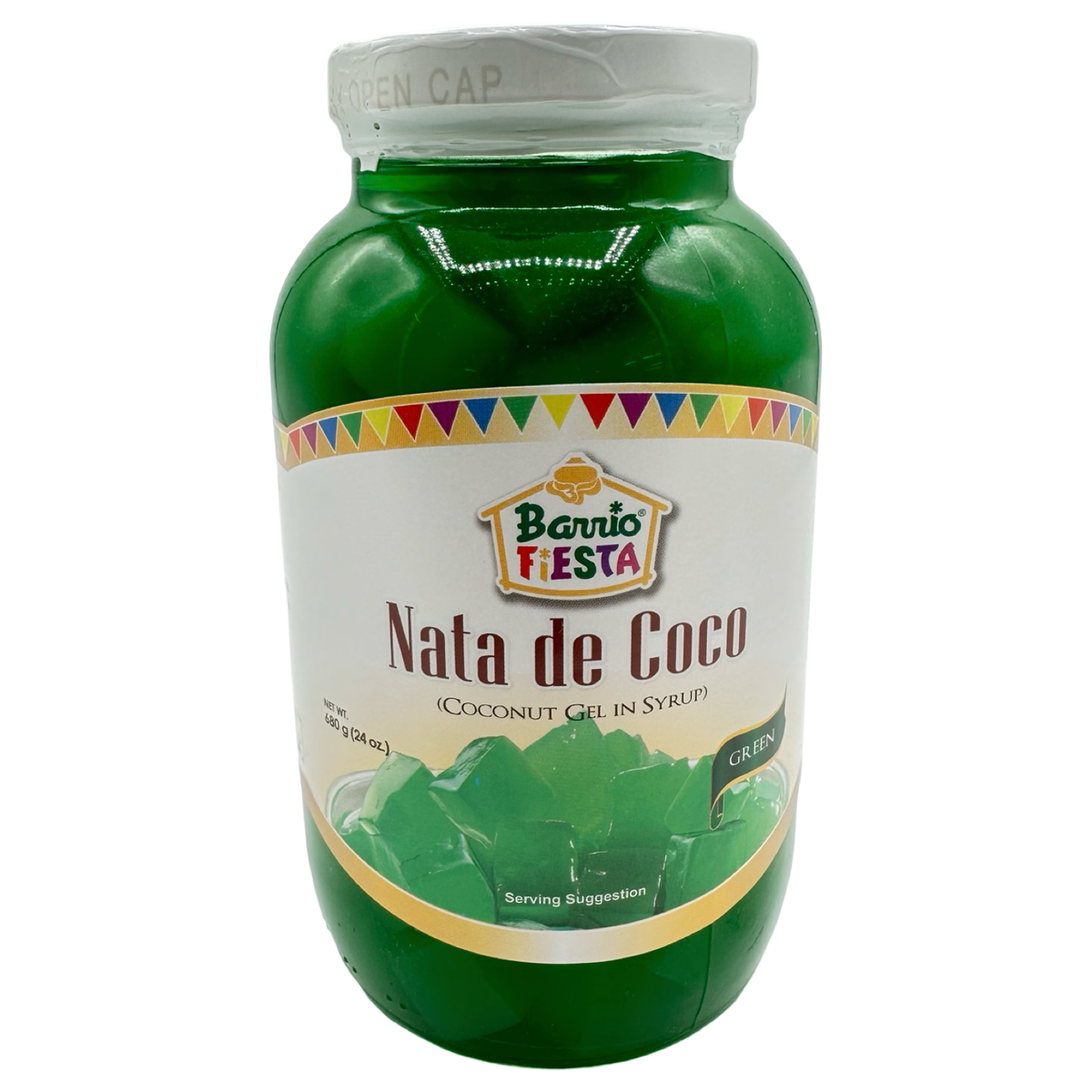 Barrio Fiesta - Nata De Coco - (Coconut Gel in Syrup) - Green - 24 OZ