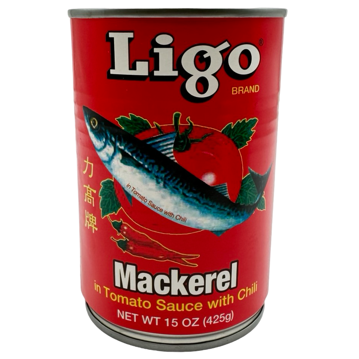 Ligo - Mackerel in Water in Tomato Sauce - with CHILI 15 OZ (RED)