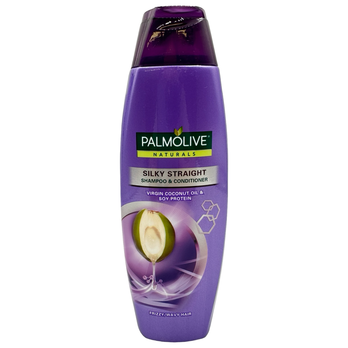 Palmolive Naturals - Shampoo and Conditioner - Silky Straight - Virgin Coconut Oil and Soy Protein - 180 ML ( PURPLE )