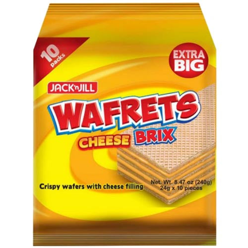 Jack 'n Jill - Wafrets Cheese Brix - Crispy Wafers with Cheese Filling - 10 Packs - 240 G