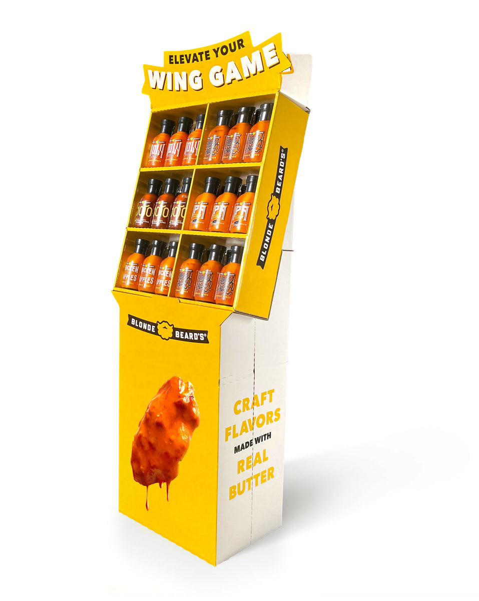 Blonde Beards Sauce Shipper Display - Assortment of 36 Bottles
