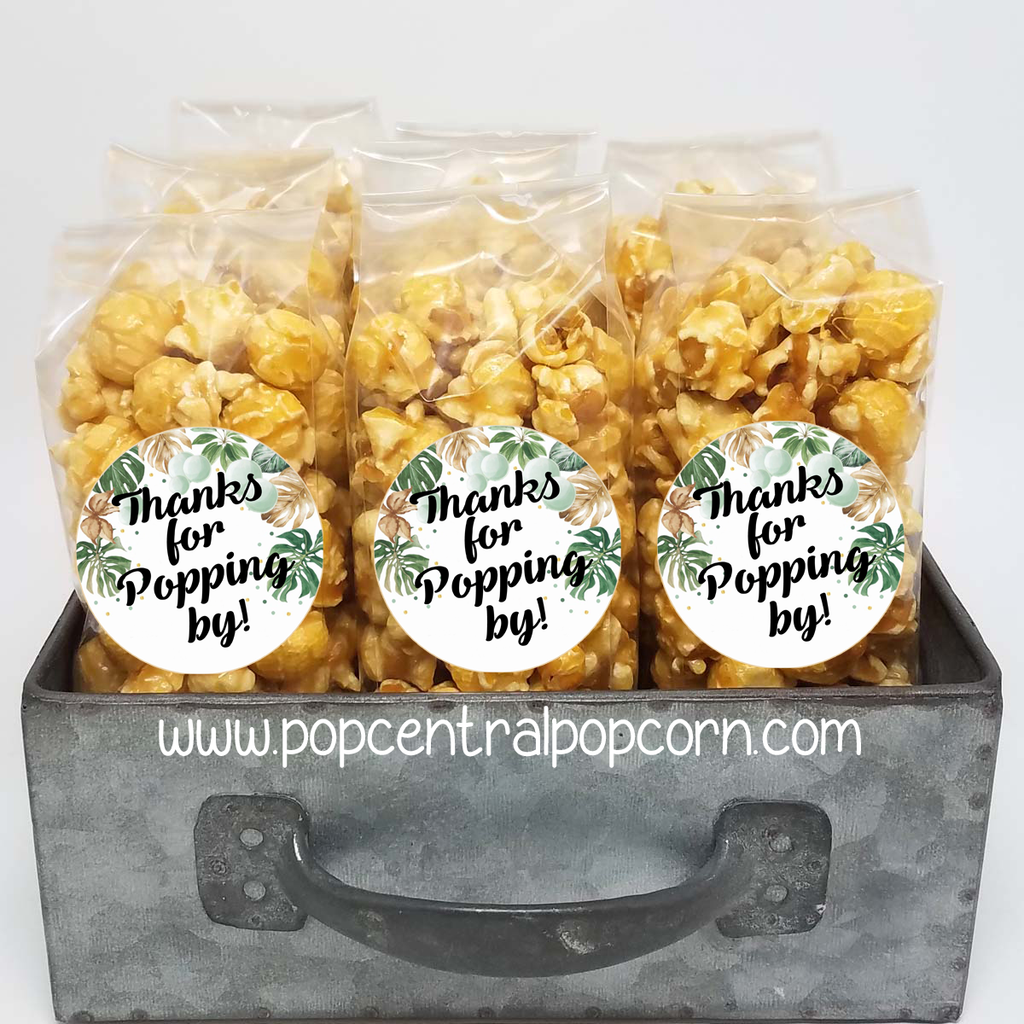 Jungle Theme Baby Shower - Thanks for Popping By - Popcorn Favors