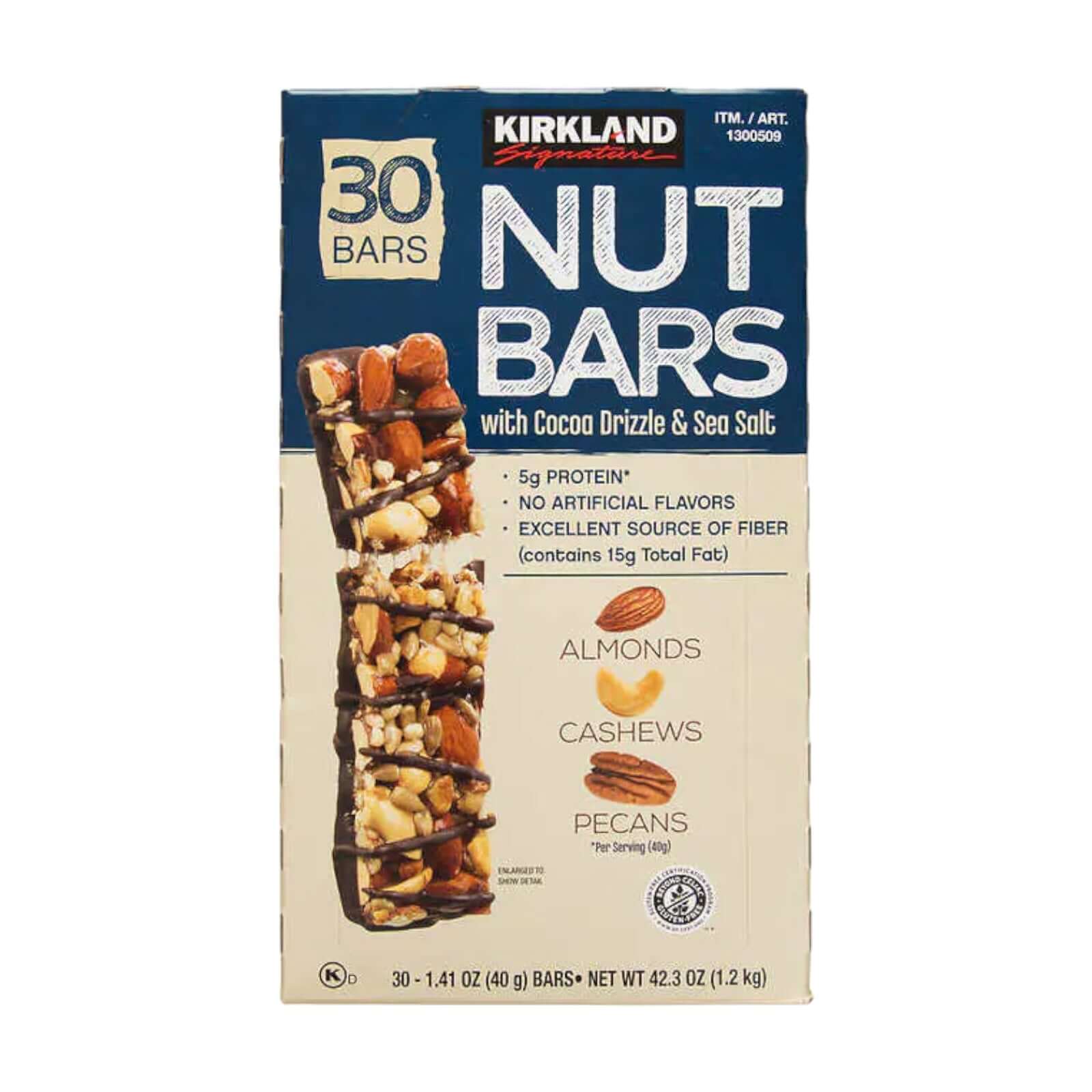 Kirkland Nut Bars with Sea Salt & Cocoa Drizzle