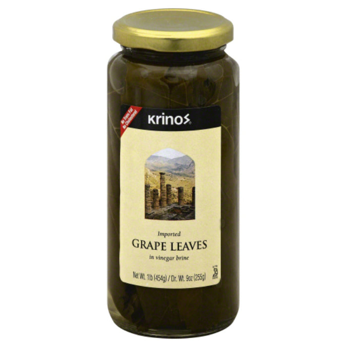 Krinos - Grape Leaves, 16 Oz | Pack of 6