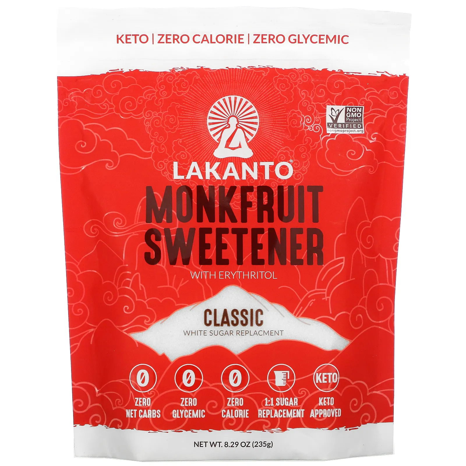 Lakanto, Monkfruit Sweetener with Erythritol, Classic, 8.29 oz | Pack