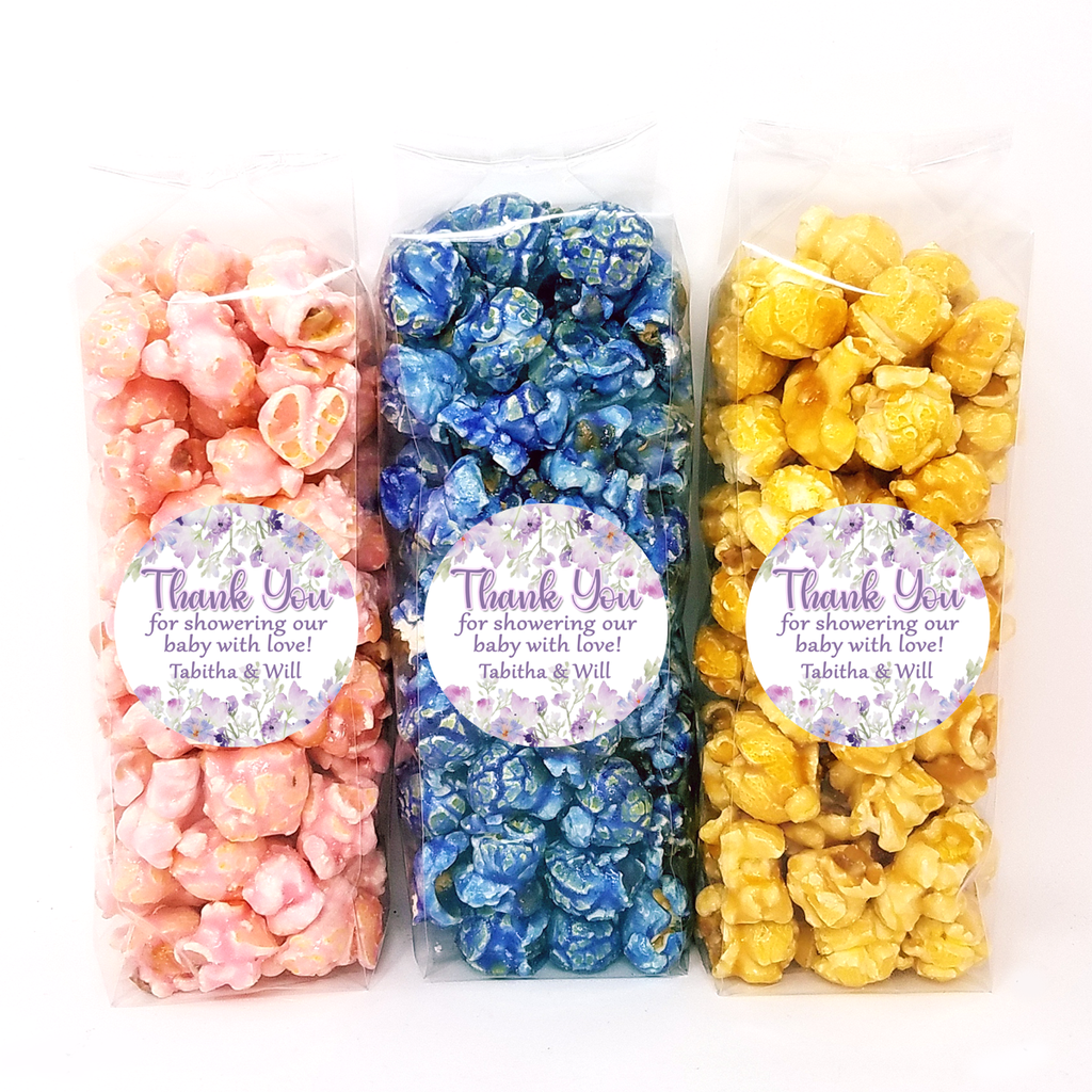 Lavender Floral - Thank You - Popcorn Party Favors