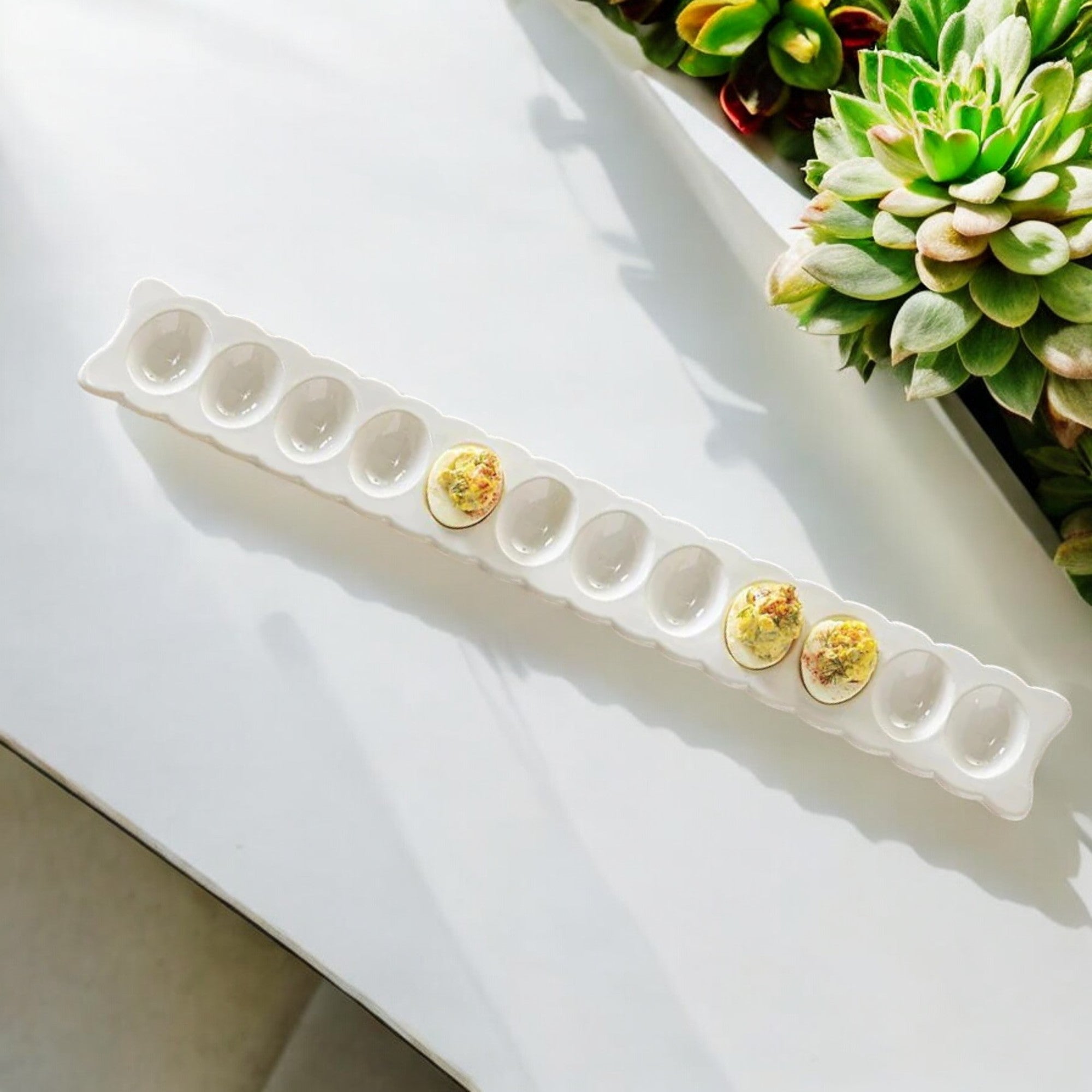 Long Deviled Egg Tray & Fork Set