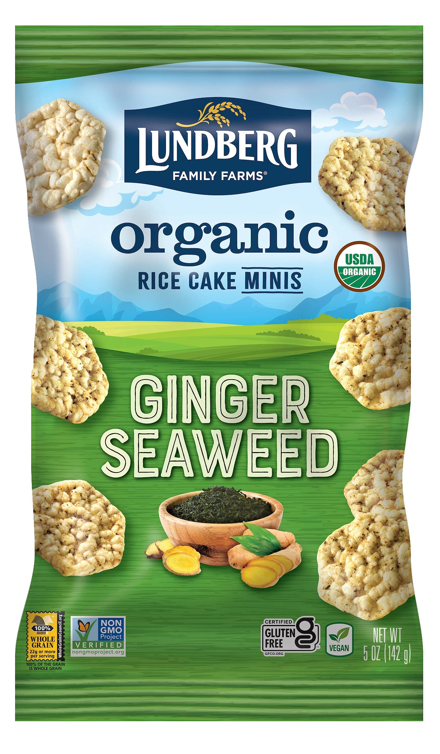 Lundberg - Organic Mini Ginger Rice Cakes, 5 Oz - Pack of 6