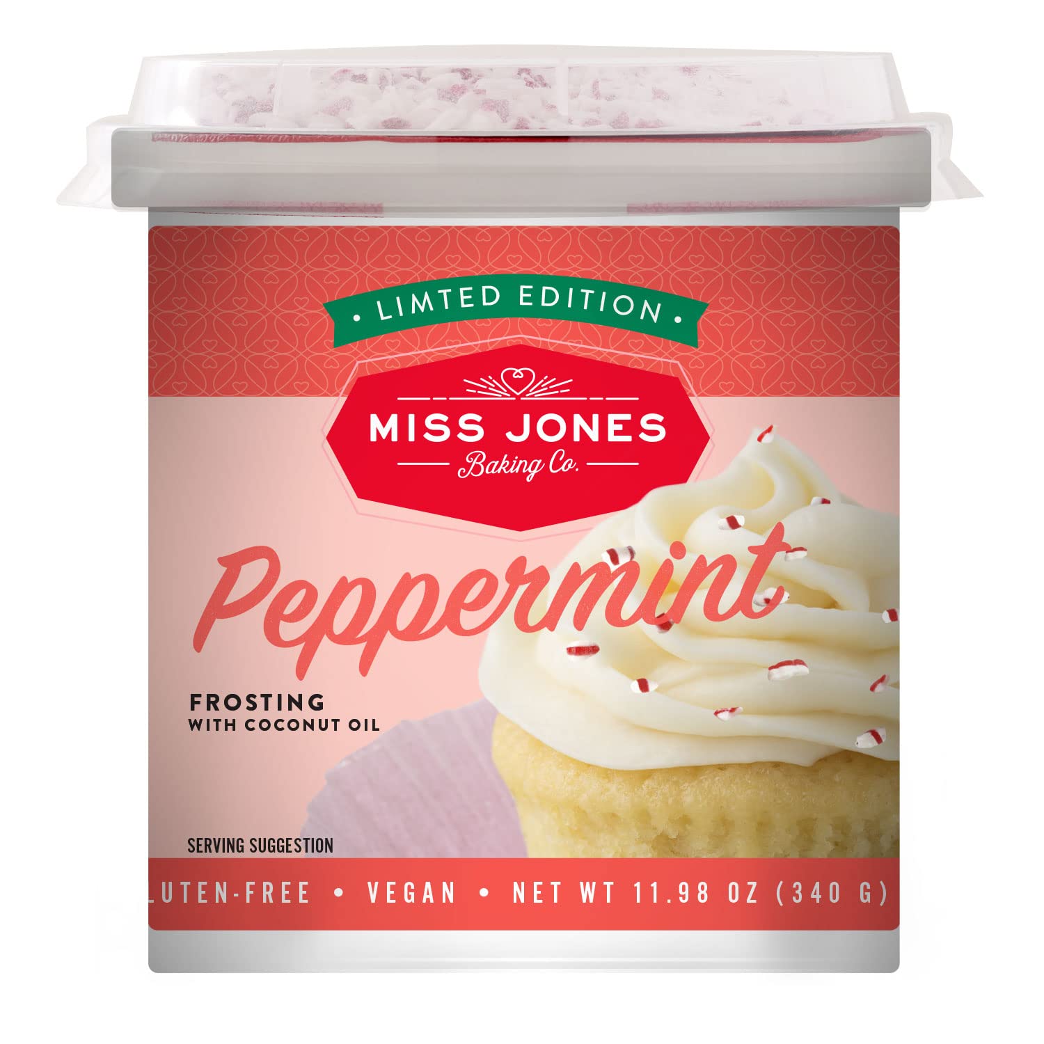 MISS JONES BAKING CO Frosting Peppermint, 11.98 oz | Pack of 6