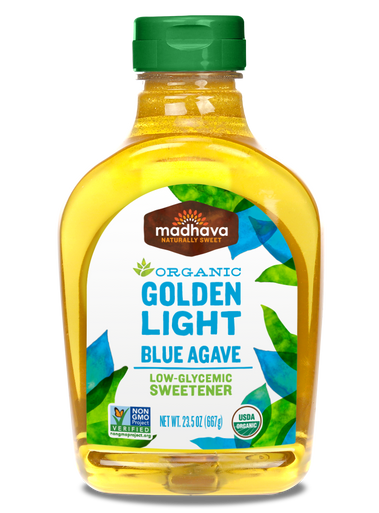 Madhava Organic Agave Nectar Golden Light, Case of 12 x 23.5 oz.