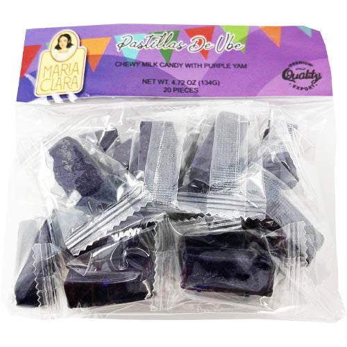 Maria Clara - Pastillas de UBE - Chewy Milk Candy with Purple Yam - 20 Pieces - 133 G