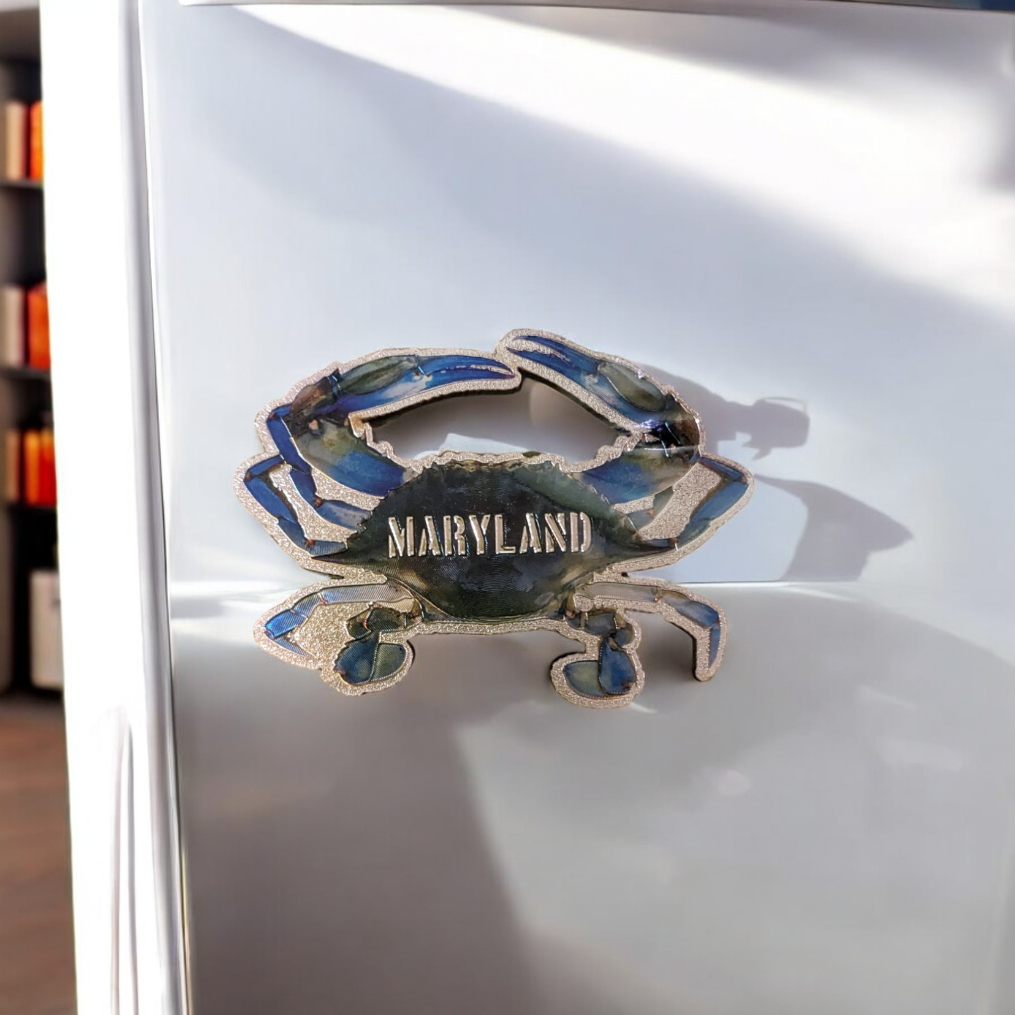 Foil Natural Blue Crab Maryland Magnet