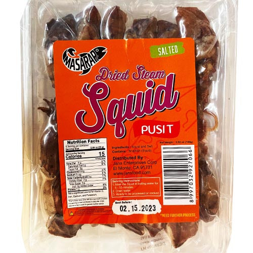 Masarap - Dried Steam Squid Pusit - 3.52 OZ