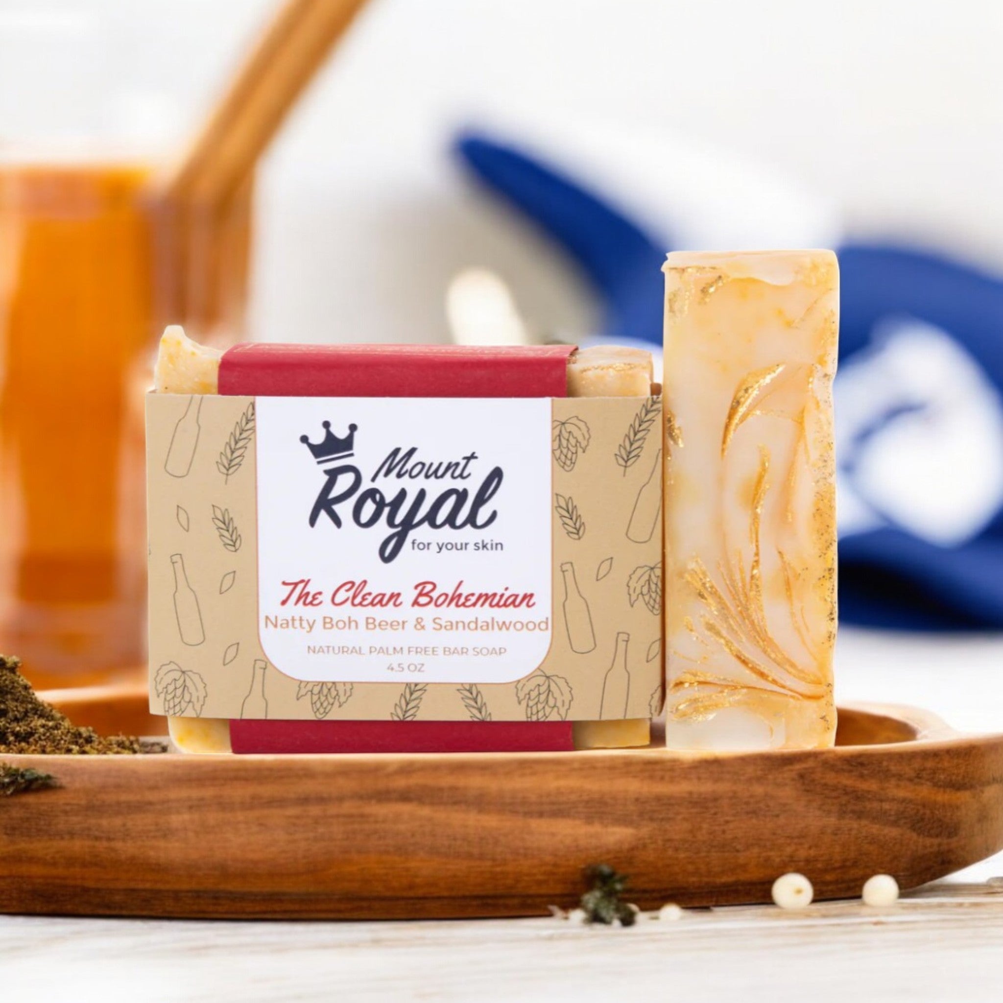 Mount Royal Soaps - The Clean Bohemian - Sandalwood & Natty Boh Bar So