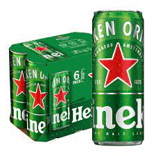 Heineken Premium Malt Lager Pack of 6 - Refreshing Beer
