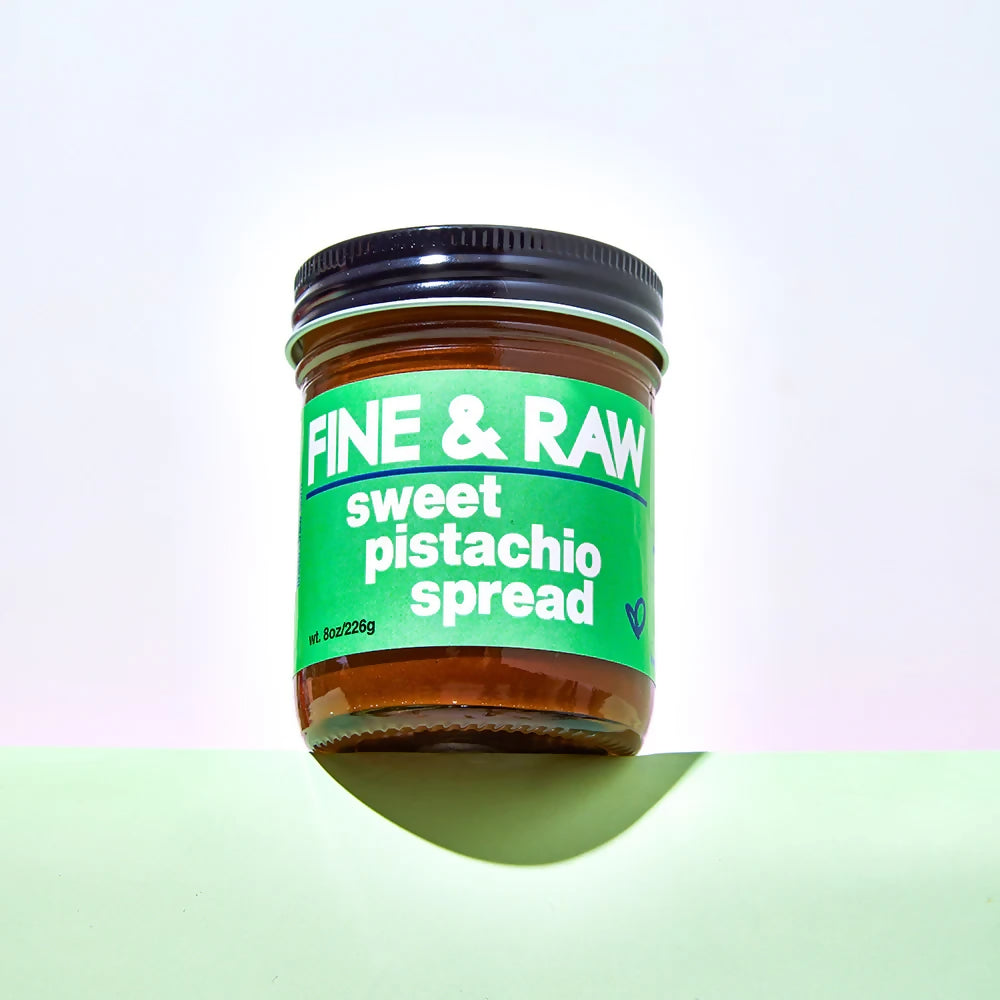 Fine and Raw Sweet Pistachio Spread, Organic, Vegan - 12 Jars x 8oz case
