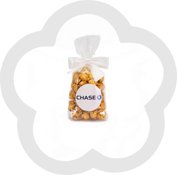 1 Cup Custom Labeled Popcorn Favor Bow Bag - 10 Pieces