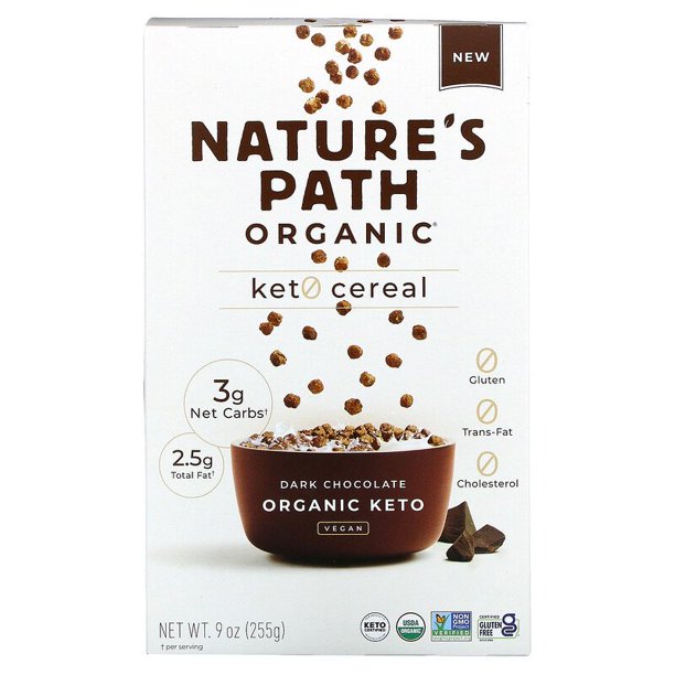 Nature's Path, Organic Keto Cereal, Dark Chocolate, 9 Oz | Pack of 12