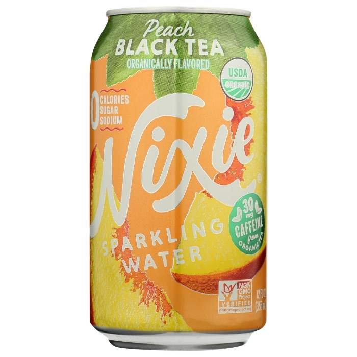 Nixie - Peach Black Tea Sparkling Water, 12oz | Pack of 8