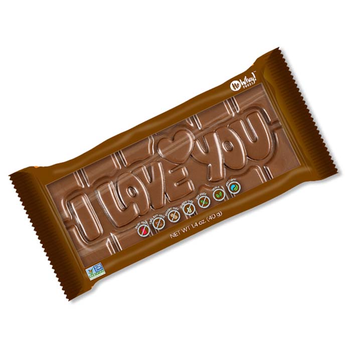 No Whey! Foods - "I Love You" Milkless Chocolate Bar, 1.4oz