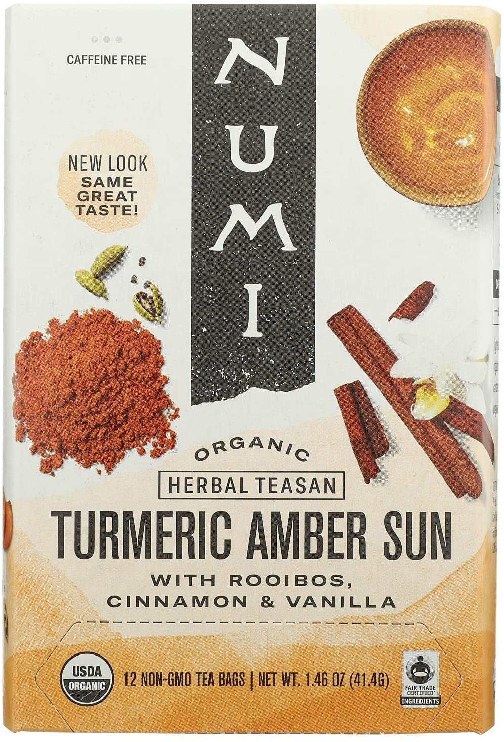 Numi Tea - Amber Sun Turmeric Tea, 12 Bags | Pack of 6