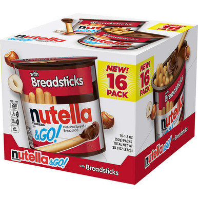 Nutella & Go Snack Pack Hazelnut Spread with Breadsticks, 29.3 oz