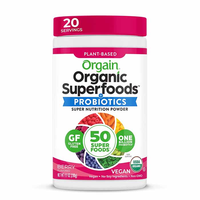 Orgain - Organic Superfoods Powder with Probiotics - Berry Flavor, 0.6