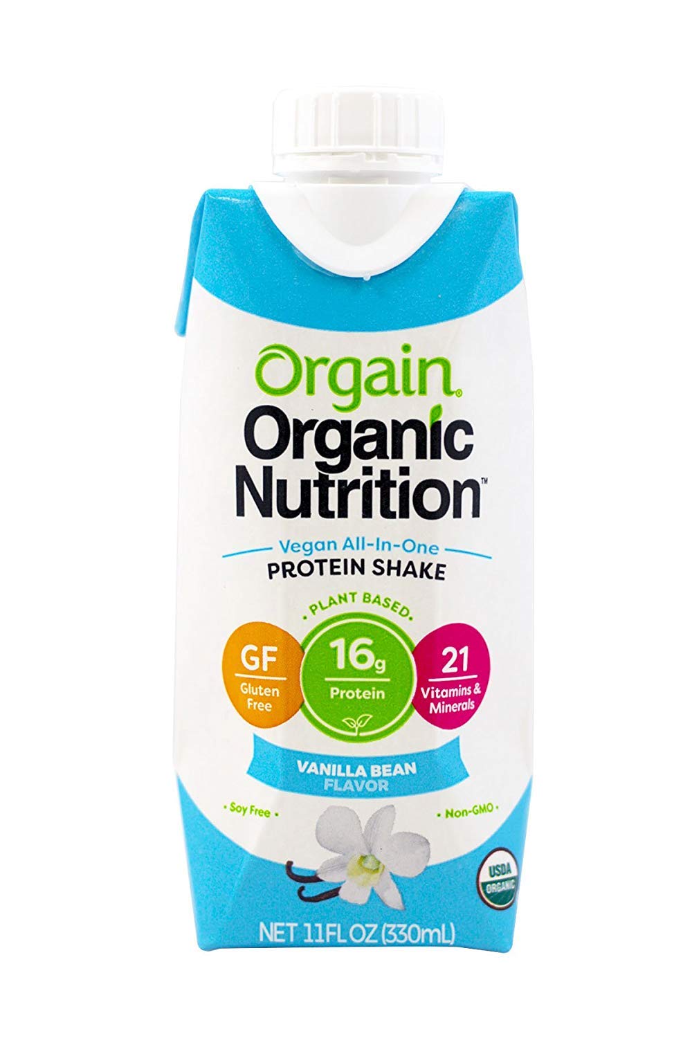 Orgain Organic Protein Shakes - Vanilla Bean - 11 Fl oz. | Pack of 12