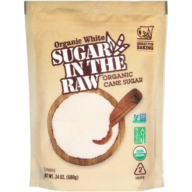 Organic White Sugar In The Raw Cane Sugar, 24 oz.