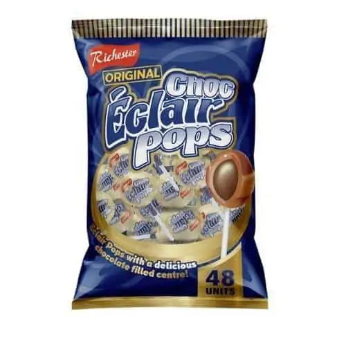 Oshon Eclairs Pop Lollipop - Rich Chocolate Center Delight