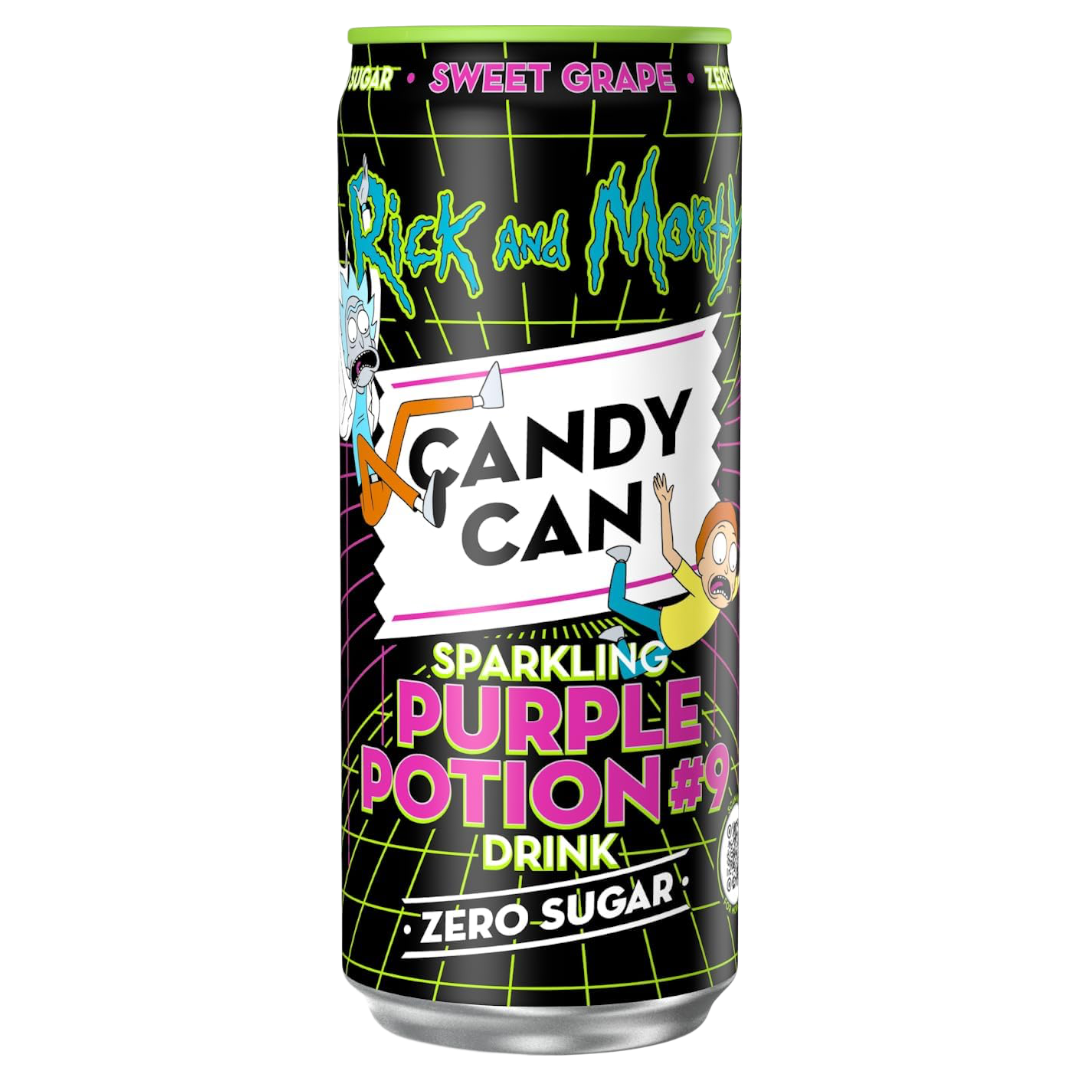 Rick and Monty Sparkling Purple Potion Candy Can - Zero Sugar
