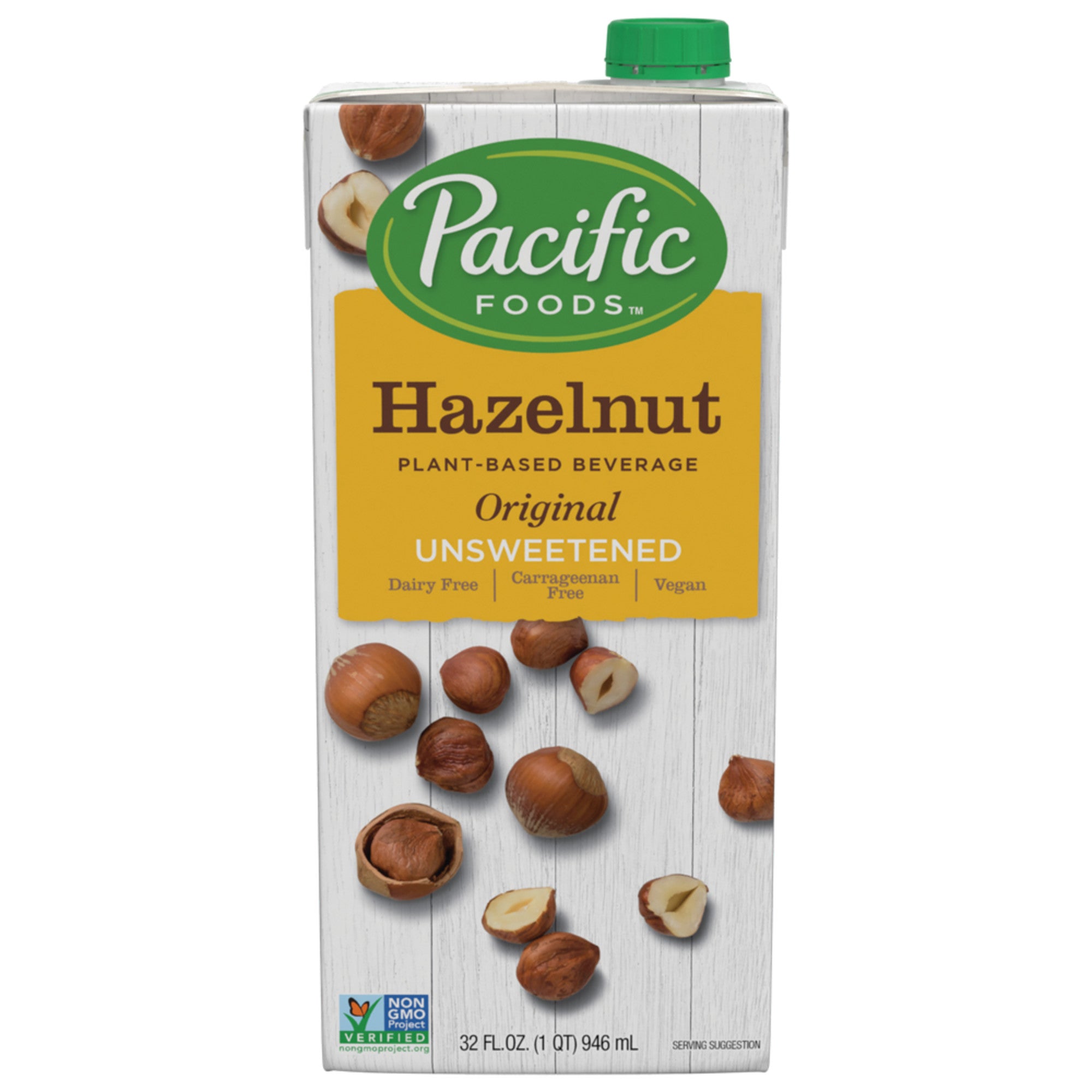 Pacific Foods Unsweetened Original Hazelnut, 32 Fl Oz | Pack of 6