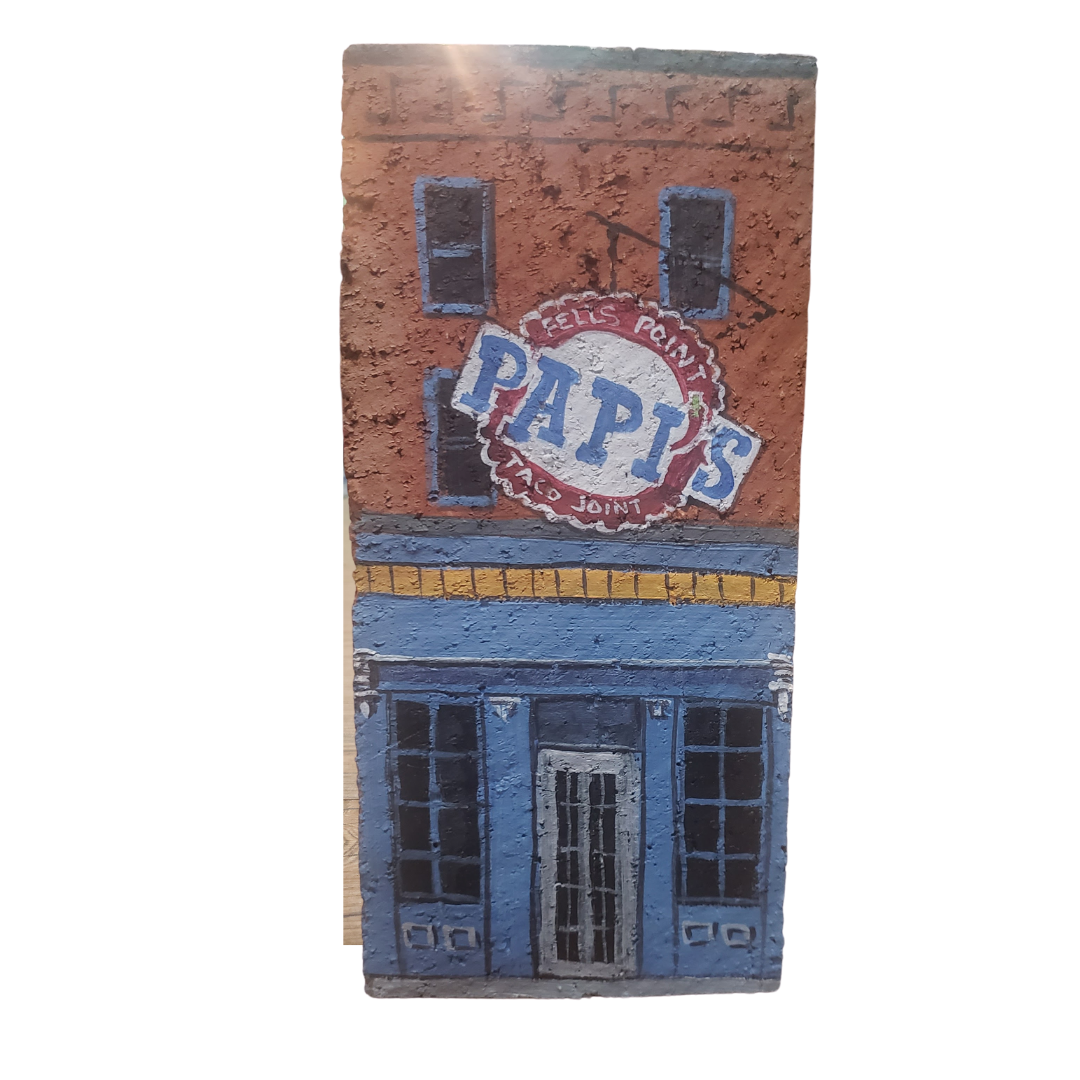 Linda Amtmann Hand Painted Brick- Papi's Tacos