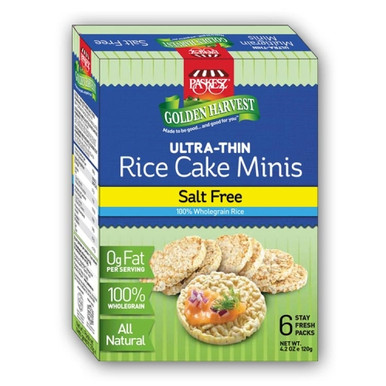 Paskesz Golden Harvest Rice Cake Minis Salt Free, 4.2 oz.