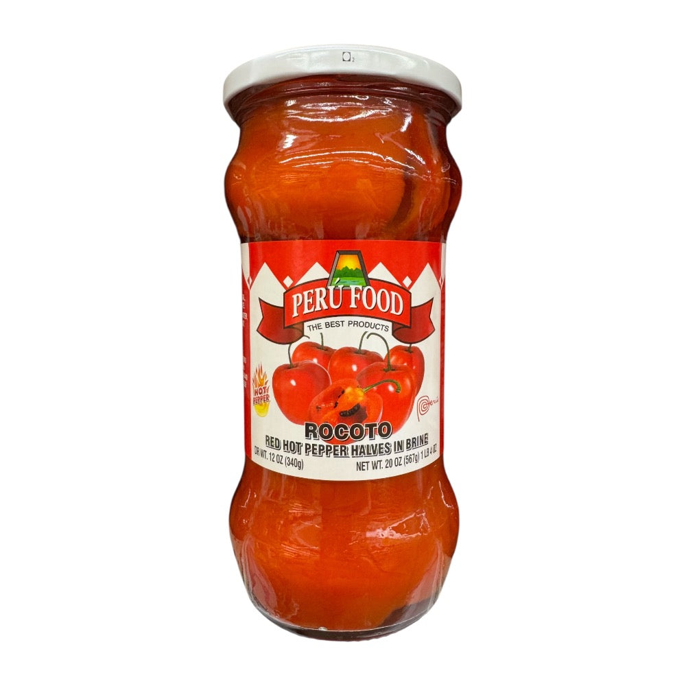 Peru Food Rocoto Red Hot Pepper Halves in Brine