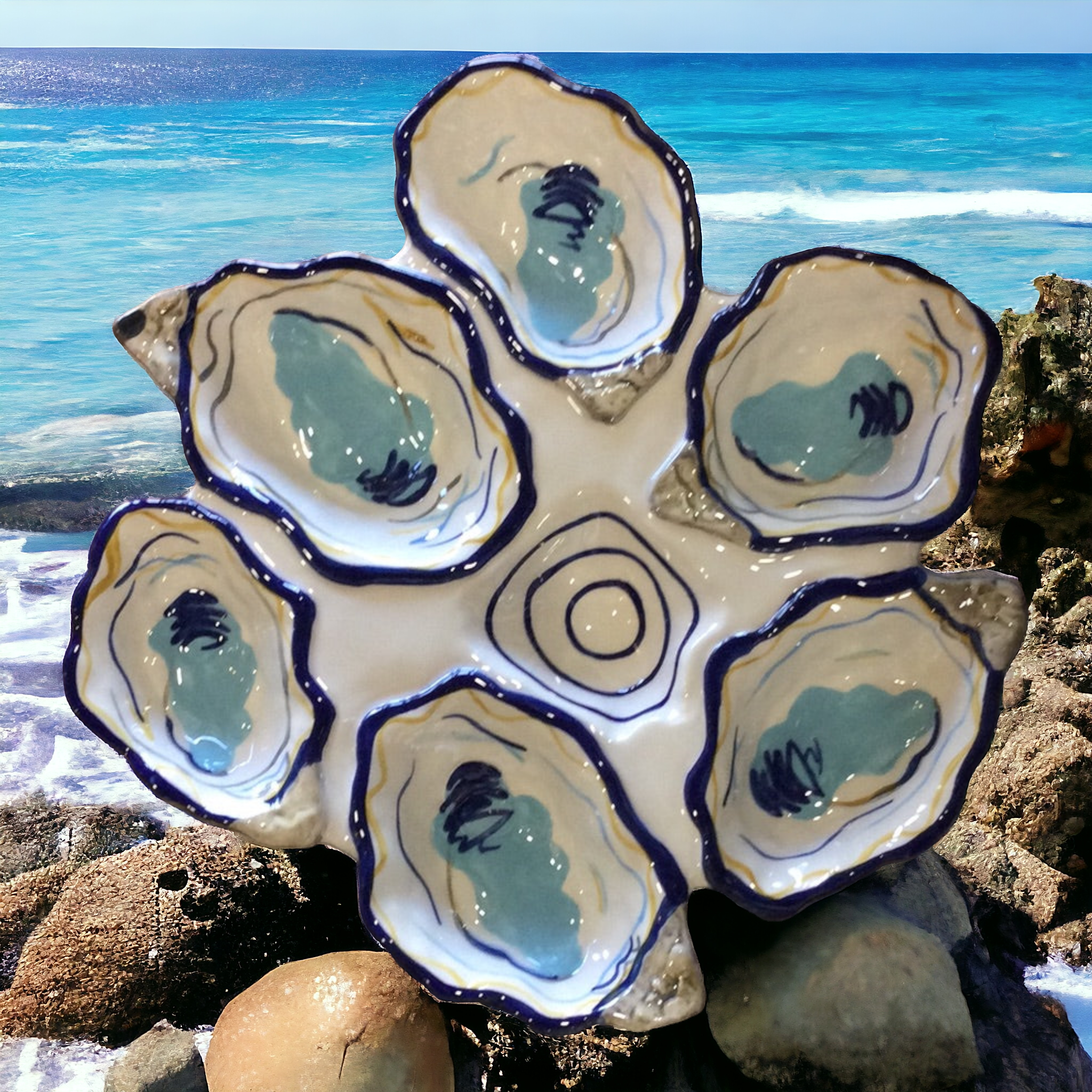 Coton Colors Half Dozen Oyster Plate