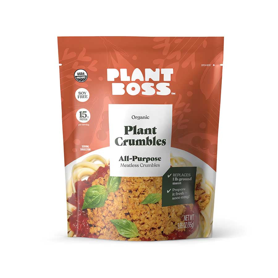 Plant Boss, Organic All Purpose Meatless Plant Crumbles, 3.35 oz | Pac