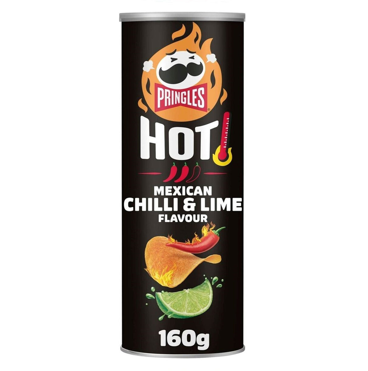 Pringles Hot Mexican chili and lime Flavour potato Chips 160g BELGIUM (Case of 12)