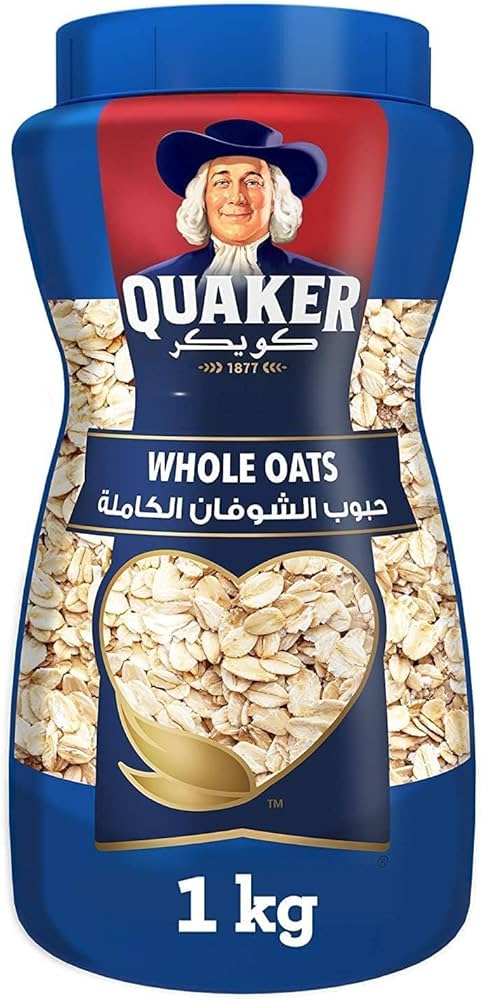 Oats Jar Quaker Whole 1kg whole oats providing a nutritious ingredient