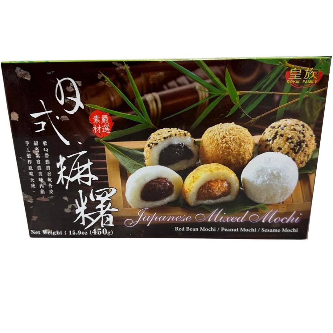 Royal Family - Japanese Mixed Mochi - Red Bean / Peanut / Sesame - 450 G