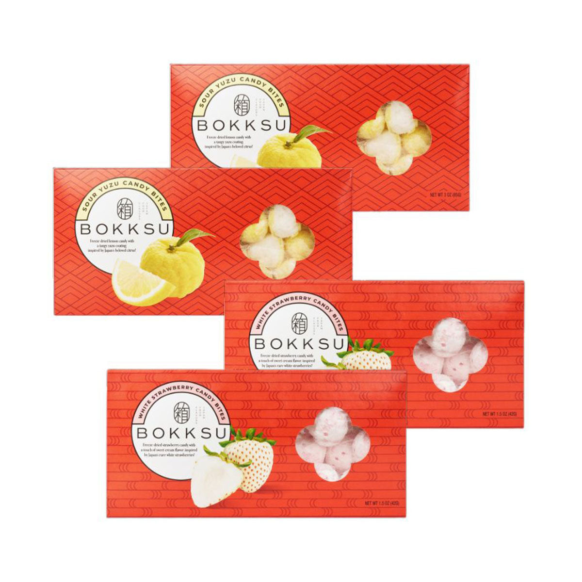 Japanese Candy Bites Duo: White Strawberry & Sour Yuzu (2-Pack)