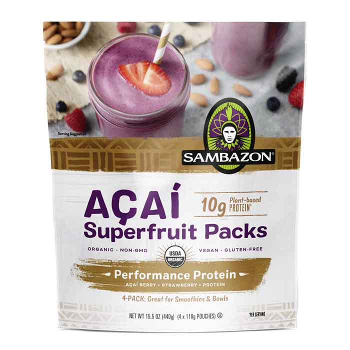 Sambazon - Superfruit Acai Strawberry Protein (4 pack), 15.5oz | Pack