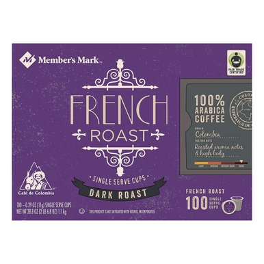 Member's Mark French Roast Coffee Single Serve K-Cup Coffee Pods, 100 ct.