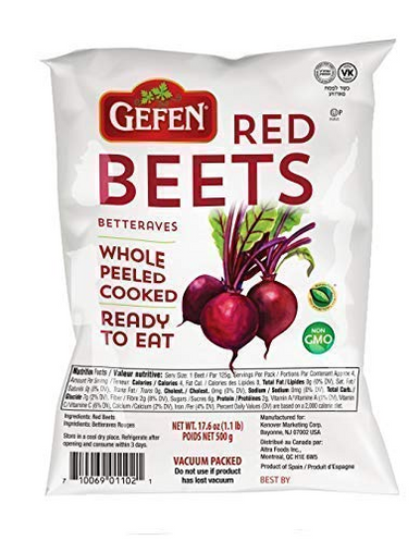 Gefen Red Beets Peeled Cooked Ready to Eat, 17.6 oz